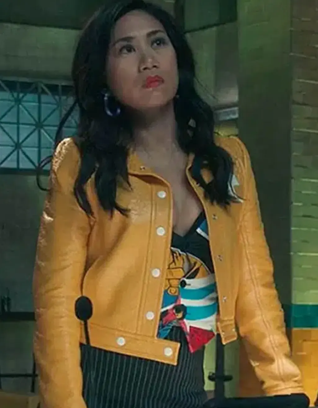 Melody Bayani Yellow Leather Jacket