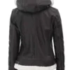 Dark Brown Leather Jacket With Removable Hooded White Fur