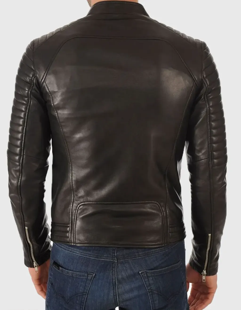 Mens Black Padded Leather Jacket