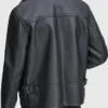 Men’s Shearling Collar Black Leather Jacket