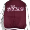 Morehouse College Motto 2.0 White And Maroon Letterman Varsity Jacket