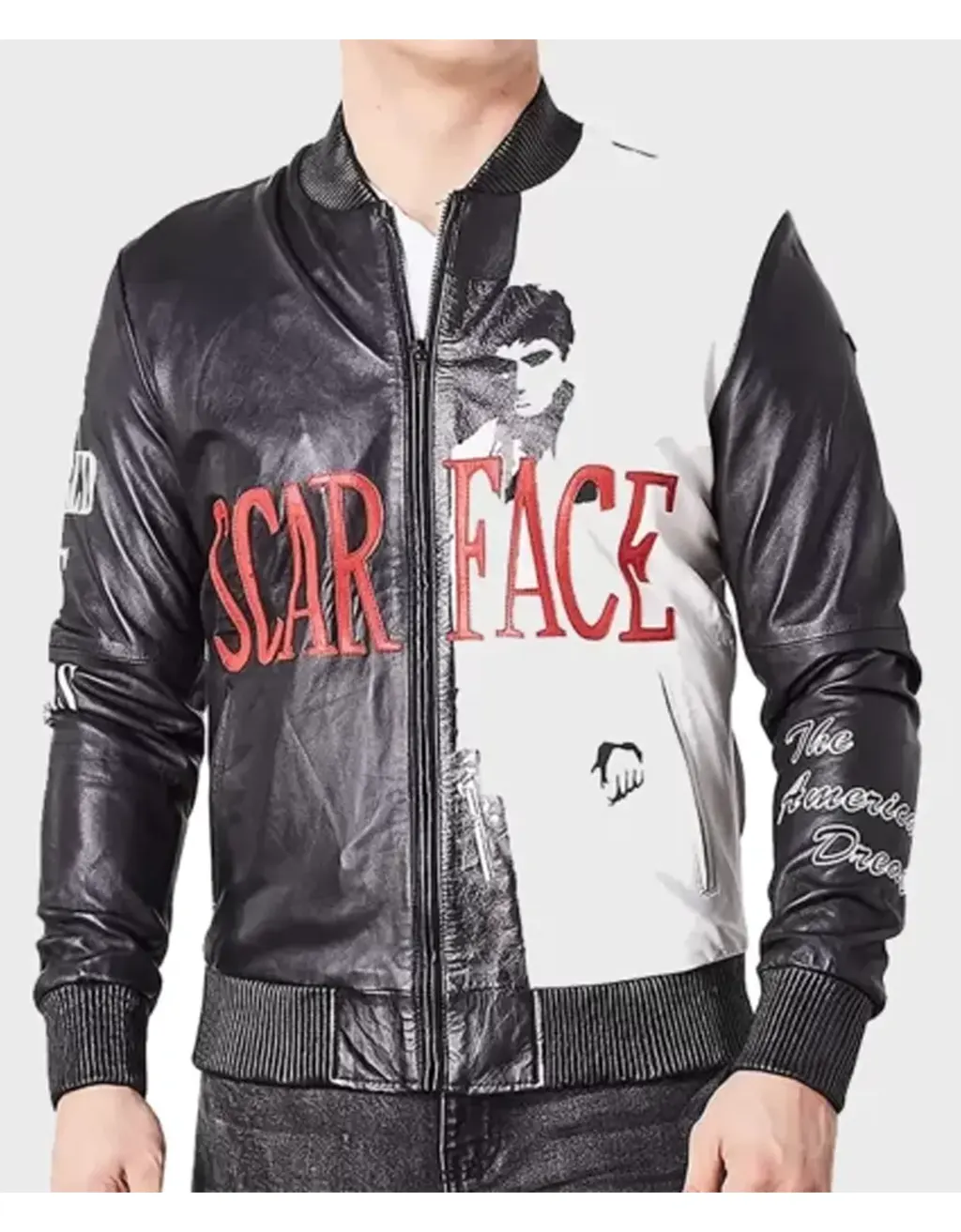 Scarface Tony Montana Leather Bomber Jacket