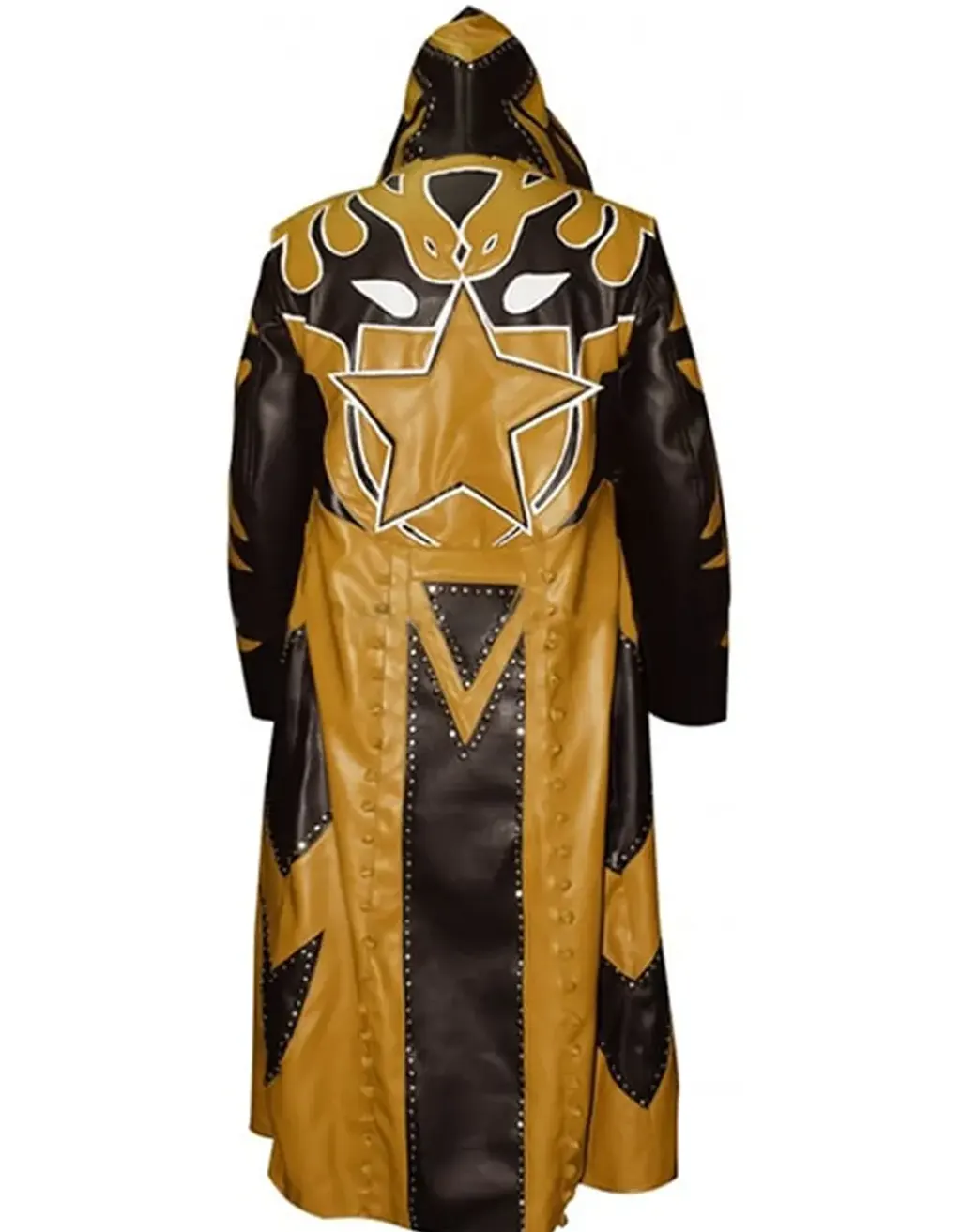 WWE Wrestler Goldust Black And Golden Leather Coat