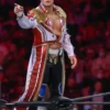 Wrestler Cody Rhodes White & Red Military Coat
